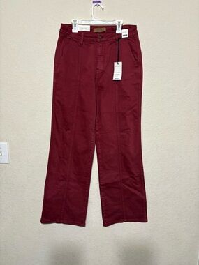 Judy Blue Burgundy High-Waist Straight Pants